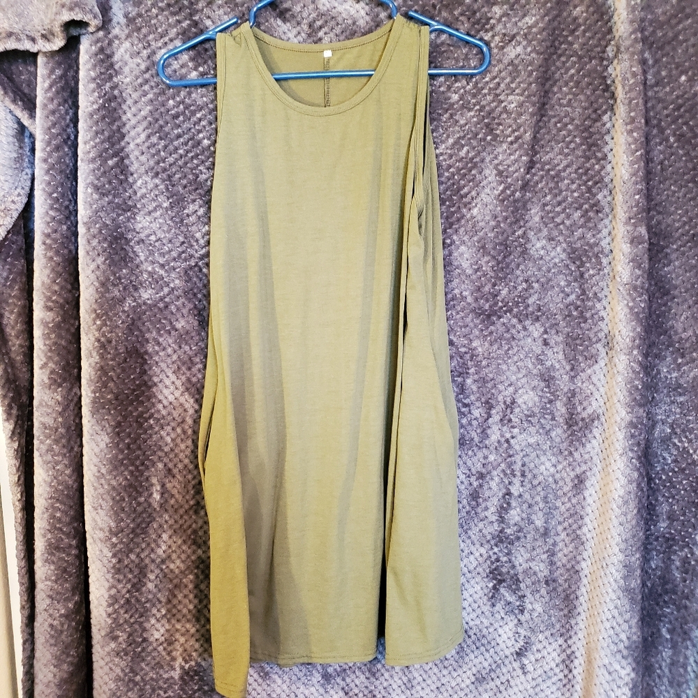 Olive green dress.